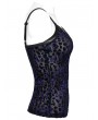 Punk Rave Black and Violet Gothic Leopard Print Camisole for Women