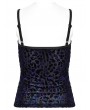 Punk Rave Black and Violet Gothic Leopard Print Camisole for Women