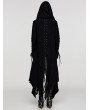 Punk Rave Black Gothic Decadent Layered Hooded Long Trench Coat for Women