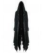 Punk Rave Black Gothic Decadent Layered Hooded Long Trench Coat for Women