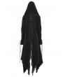 Punk Rave Black Gothic Decadent Layered Hooded Long Trench Coat for Women