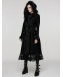 Punk Rave Black Gothic Gorgeous Fur Long Hooded Winter Coat for Women