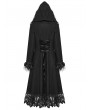 Punk Rave Black Gothic Gorgeous Fur Long Hooded Winter Coat for Women