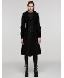 Punk Rave Black Vintage Gothic Single Breasted Lapel Long Coat for Women