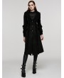 Punk Rave Black Vintage Gothic Single Breasted Lapel Long Coat for Women