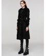 Punk Rave Black Vintage Gothic Single Breasted Lapel Long Coat for Women