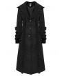 Punk Rave Black Vintage Gothic Single Breasted Lapel Long Coat for Women