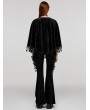 Punk Rave Black Gothic Embossed Velvet Tassel Shawl for Women