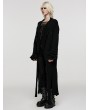 Punk Rave Black Gothic Asymmetric Side Slit Loose Long Cardigan for Women