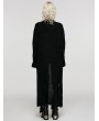 Punk Rave Black Gothic Asymmetric Side Slit Loose Long Cardigan for Women