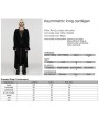 Punk Rave Black Gothic Asymmetric Side Slit Loose Long Cardigan for Women