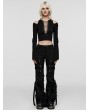 Women's Punk Rave Black Gothic Punk Fur Straight Fit Pants with Detachable Knee Loops