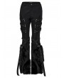 Women's Punk Rave Black Gothic Punk Fur Straight Fit Pants with Detachable Knee Loops