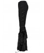 Women's Punk Rave Black Gothic Punk Fur Straight Fit Pants with Detachable Knee Loops