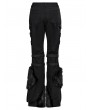 Women's Punk Rave Black Gothic Punk Fur Straight Fit Pants with Detachable Knee Loops