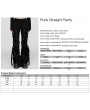 Women's Punk Rave Black Gothic Punk Fur Straight Fit Pants with Detachable Knee Loops