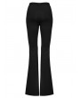 Punk Rave Black Gothic Punk Pattern Slim Fit Flared Trousers for Women