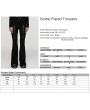 Punk Rave Black Gothic Punk Pattern Slim Fit Flared Trousers for Women