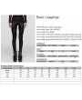 Punk Rave Black Gothic Punk Cross Eyelet Leggings for Women