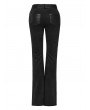 Punk Rave Black Gothic Punk Faux Leather Panel Flared Pants for Women