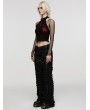 Punk Rave Black Gothic Punk Decadent Splicing Wide Leg Trousers for Women