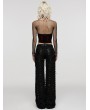 Punk Rave Black Gothic Punk Decadent Splicing Wide Leg Trousers for Women