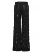 Punk Rave Black Gothic Punk Decadent Splicing Wide Leg Trousers for Women