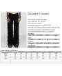 Punk Rave Black Gothic Punk Decadent Splicing Wide Leg Trousers for Women