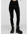 Punk Rave Black Gothic Punk Segmental Tapered Cage Pants for Women