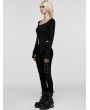 Punk Rave Black Gothic Punk Segmental Tapered Cage Pants for Women