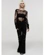 Punk Rave Black Gothic Punk Decadent Sexy Hollow Short Sweater for Women