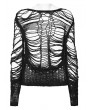 Punk Rave Black Gothic Punk Decadent Sexy Hollow Short Sweater for Women