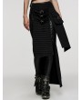 Punk Rave Black Gothic Punk Heavy Metal Utility 3D Pocket Denim Skirt
