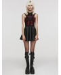 Punk Rave Black and Red Gothic Punk Sexy Spider Web Short Dress