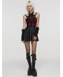 Punk Rave Black and Red Gothic Punk Sexy Spider Web Short Dress