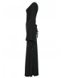 Punk Rave Black Gothic Elegant Sexy V-Neck Lace Applique Long Party Dress