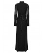 Punk Rave Black Gothic Decadent Sexy Mesh Splicing Long Sleeve Dress