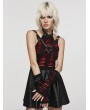 Punk Rave Black and Red Spider Pattern Mesh Gothic Cutout Gloves