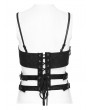 Punk Rave Black Gothic Punk Faux Leather Sexy Hollow Waist Corset Top for Women