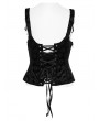 Punk Rave Black Rose-Patterned Gothic Underbust Corset with Straps