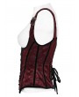 Punk Rave Black and Red Rose-Patterned Gothic Underbust Corset with Straps