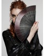 Punk Rave Black and Brown Gothic Gradient Carving Tassel Folding Fan
