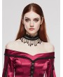 Punk Rave Black Gothic Exquisite Rose Lace Pearl Tassel Choker