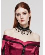 Punk Rave Black Gothic Exquisite Rose Lace Pearl Tassel Choker