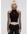 Punk Rave Black and Red Gothic Daily Wear Spider Pattern Vest Top for Women