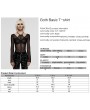 Punk Rave Black Sexy Gothic Fake Two Pieces Basic Mesh T-Shirt for Women