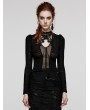 Punk Rave Black Sexy Gothic Mesh Spliced Lace Long Sleeve Shirt for Women