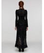 Punk Rave Black Sexy Gothic Mesh Spliced Lace Long Sleeve Shirt for Women