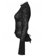 Punk Rave Black Sexy Gothic Mesh Spliced Lace Long Sleeve Shirt for Women