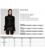 Punk Rave Black Gothic Textured Chiffon Ruffle Collar Shirt for Women